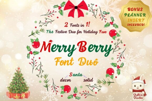 Merry Berry Duo: The Playful Display Font for Holiday Crafts