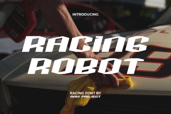 Racing Robot Display Font for High-Speed Campaigns